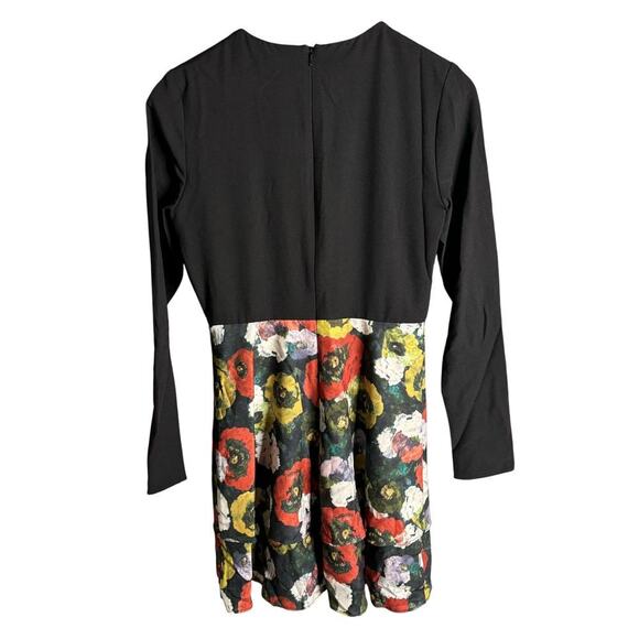 Hutch Floral Twofer Tiered Fit & Flare Dress Black Multi Size 2 NWT - Picture 4 of 6